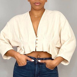 CREAM CROPPED TOP